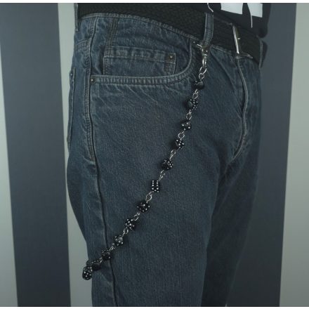 Fekete dobókocka Oldallánc / Pénztárcalánc