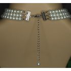 Gyöngy choker (fekete, fehér, piros)