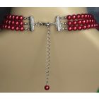 Gyöngy choker (fekete, fehér, piros)
