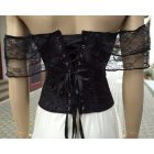 Teljes fűző csipke dísszel (fekete, fehér)