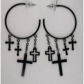 Karikás kereszt fülbevaló