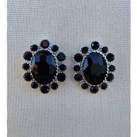 Ezüst foglalatos gót fülbevaló