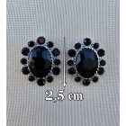 Ezüst foglalatos gót fülbevaló