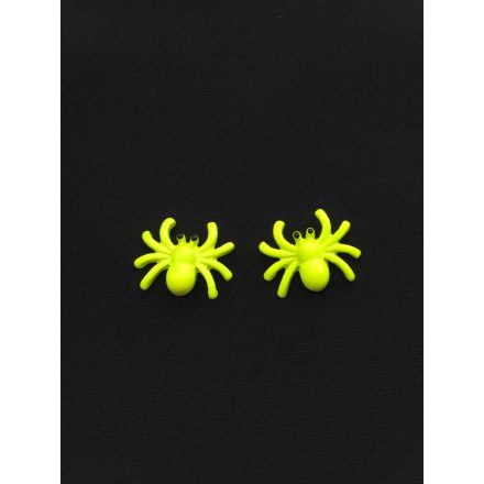 Neon-green spider earring