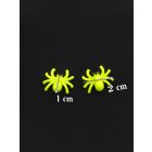 Neonzöld pók fülbevaló