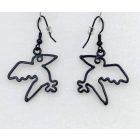 Rajzolt holló/varjú fülbevaló