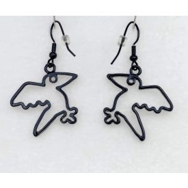 Rajzolt holló/varjú fülbevaló