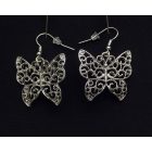 Ezüst színű pillangó fülbevaló