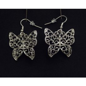 Ezüst színű pillangó fülbevaló