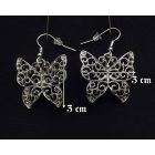 Ezüst színű pillangó fülbevaló