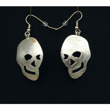 Silver coloured skull earring