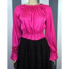 Színes, fodros nyakú felső (zöld, rózsaszín, bézs)