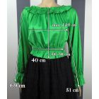 Színes, fodros nyakú felső (zöld, rózsaszín, bézs)