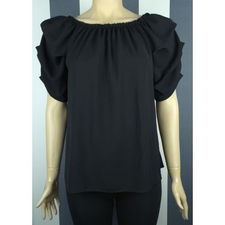 Csónak nyakú, buggyos, rövid ujjú felső