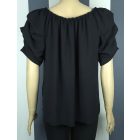 Csónak nyakú, buggyos, rövid ujjú felső