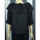 Dupla fodros, csónak nyakú felső