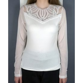 Mellkasán díszített felső (fekete, fehér, piros)