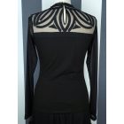 Mellkasán díszített felső (fekete, fehér, piros)