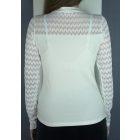 Tüllcsipke ujjú felső (fekete, fehér)