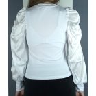 Buggyos ujjú ribs felső (fekete, fehér)