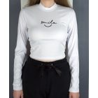 'Smile' feliratos crop top (fehér, zöld, drapp)
