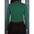 Cipzáros nyakú crop top (zöld, fehér, drapp)