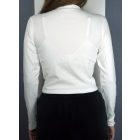 Cipzáros nyakú crop top (zöld, fehér, drapp)