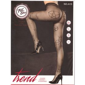 Nagy méretű pentagram mintás fishnet harisnya