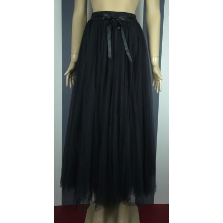 Rakott tüll szoknya selyem szalaggal (fekete, rózsaszín)