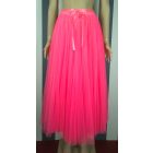 Rakott tüll szoknya selyem szalaggal (fekete, rózsaszín)