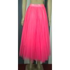 Rakott tüll szoknya selyem szalaggal (fekete, rózsaszín)