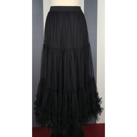Fekete színű fodros tüll szoknya