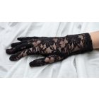 Fekete rövid csipke kesztyű