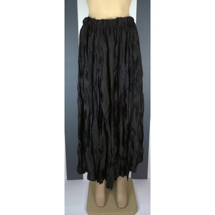 Gyűrt selyem szoknya (fekete, terrakotta)