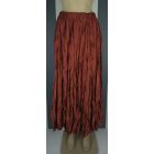 Gyűrt selyem szoknya (fekete, terrakotta)