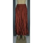Gyűrt selyem szoknya (fekete, terrakotta)