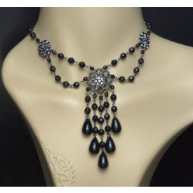 Gót nyaklánc 2 (fekete, lila)