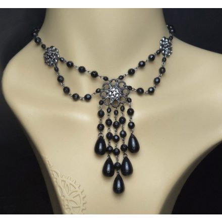 Gót nyaklánc 2 (fekete, lila)