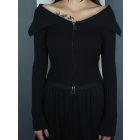 Cipzáros rövid derekú kardigán