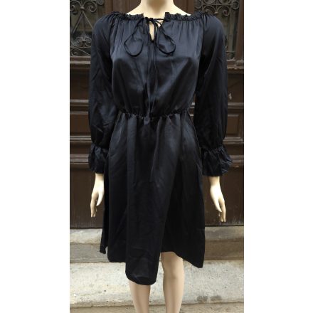 Black silk midi dress