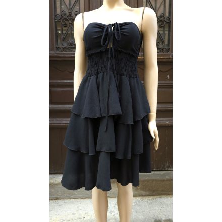 Shoulderless midi dress with ruffles
