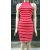 Red-white striped, tight summer midi dress