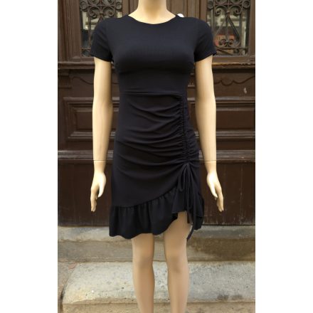 Black, wrinkled midi dress