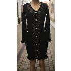 Kötött midi ruha (fekete, bézs)