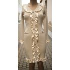 Kötött midi ruha (fekete, bézs)