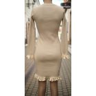 Kötött midi ruha (fekete, bézs)