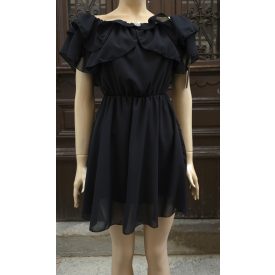 Vállán fodros mini ruha